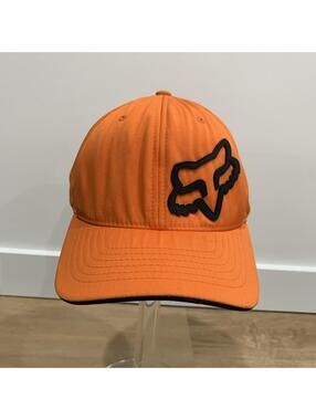 Fox Racing Flexfit Hat Orange Size S/M Retired Color Cap Fix Head Logo